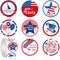 500 PCS Patriotic Stickers 4th of July Decor, 1.5" Diameter - (Multi)